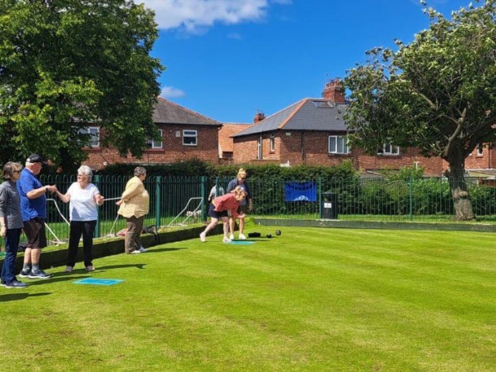 People playing bowls